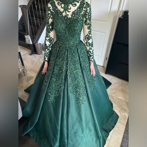 Emerald green ballgown